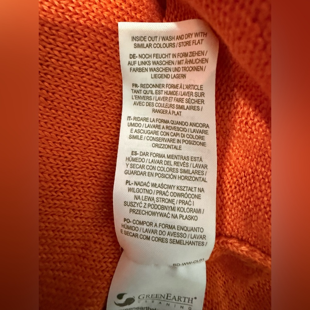 Boden Linen Knitted V-Neck T-Shirt Blouse Orange Womens Top K0591 US 6 - Picture 11 of 11